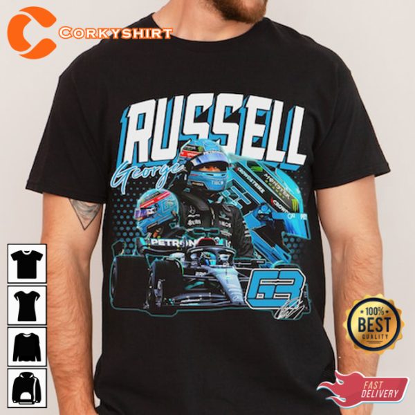 George Russell Formula 1 Racing F1 2023 Fan Gifts T-Shirt