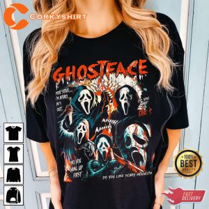 Ghostface Scream Scary Movie Fan Lover Horror Halloween Costume T-Shirt