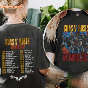 Guns And Roses Music Legend Rock And Roll Band Supporter Double Sided T-Shirt