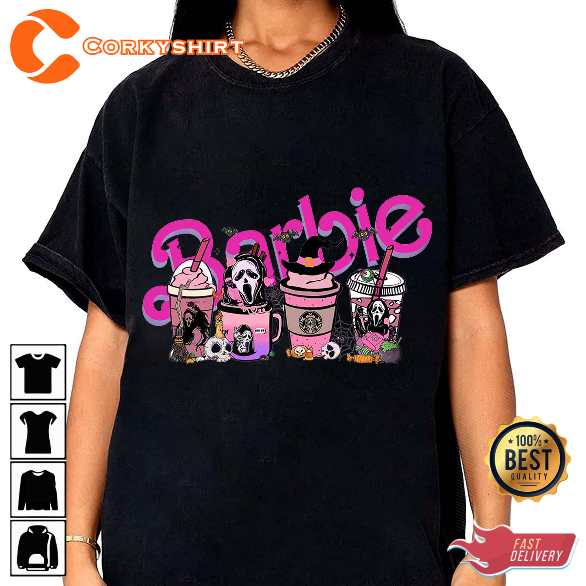 Halloween Barb Pink Halloween Coffee Spooky Costume T-Shirt