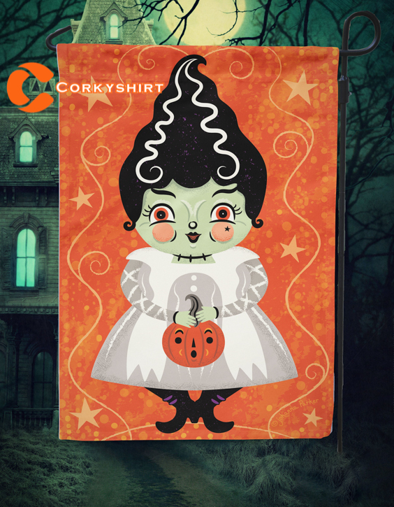 Halloween Bride Of Frankenstein Home Decor Garden Flag
