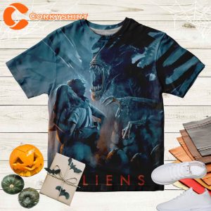 Halloween Horror Poster Alien 3D Tee, Science Fiction Horror Film 3D T Shirt