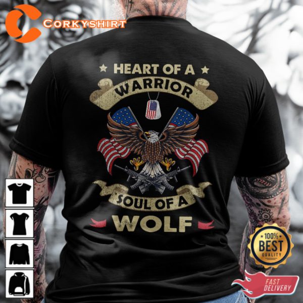 Heart Of A Warrior Soul Of A Wolf Classic Veterans T-Shirt