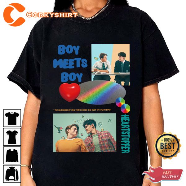 Heartstopper Nick And Charlie Shirt Boy Meets Boy Movie T-Shirt