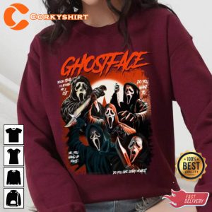 Horror Halloween Ghostface Scary Movies Spooky Costume T-shirt