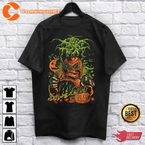 Horror Movie Heavy Metal Pumpkin Scary Halloween T-Shirt