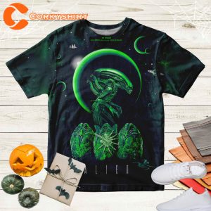 Horror Poster Alien 3D Tee, 1979 Alien Unisex Gift Men Women Tee, Science Fiction Horror Film 3D T-Shirt