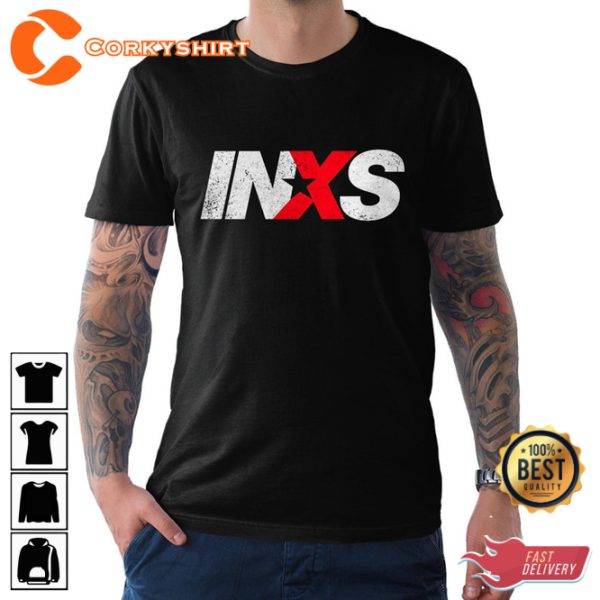 INXS Vintage Rock In Excess Logo Designed T-Shirt