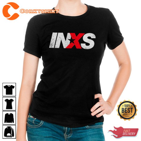 INXS Vintage Rock In Excess Logo Designed T-Shirt