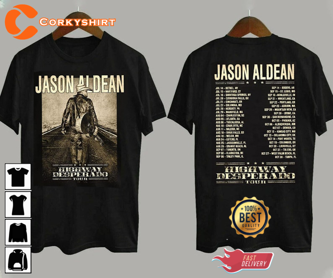 Jason Aldean Highway Desperado Tour 2023 Country Music Great Gift for Fans Concert T-Shirt