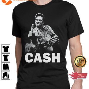 Johnny Cash Middle Finger Funny Offensive T-Shirt