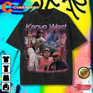 Kanye West Vintage Washed Rapper Ye Music Concert T-Shirt