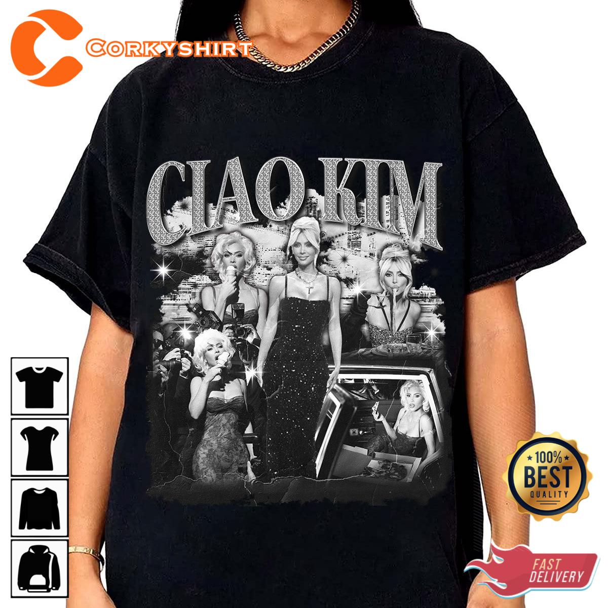 Kim Kardashian Ciao Fashionista Vintage 90s Inspired T-shirt