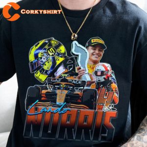 Lando Norris Formula 1 McLaren Racing Motorsport Clothing Graphic T-Shirt