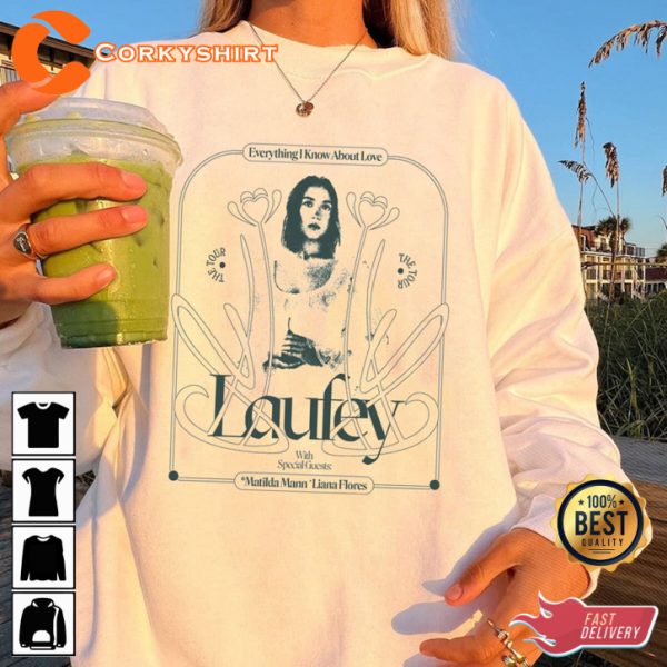 Laufey Everything I Know About Love Song Tee, Laufey Fan Lyrics Shirt, Melodic Memories Collection