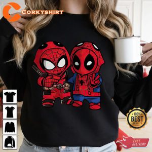 Marvel Spider-man And Deadpool Cute Friends Costume T-Shirt