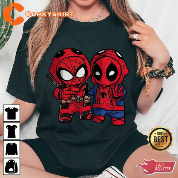 Marvel Spider-man And Deadpool Cute Friends Costume T-Shirt