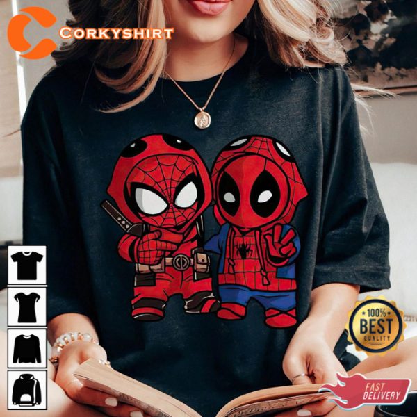 Marvel Spider-man And Deadpool Cute Friends Costume T-Shirt