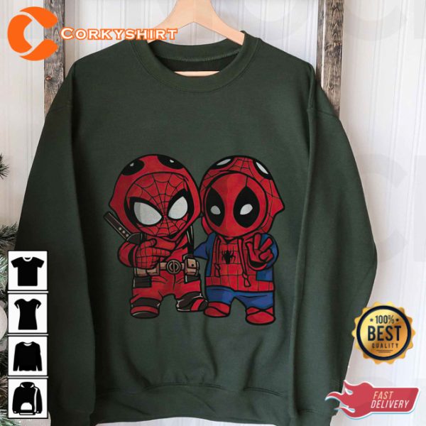 Marvel Spider-man And Deadpool Cute Friends Costume T-Shirt