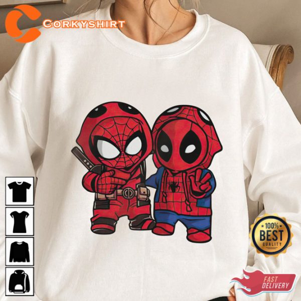 Marvel Spider-man And Deadpool Cute Friends Costume T-Shirt