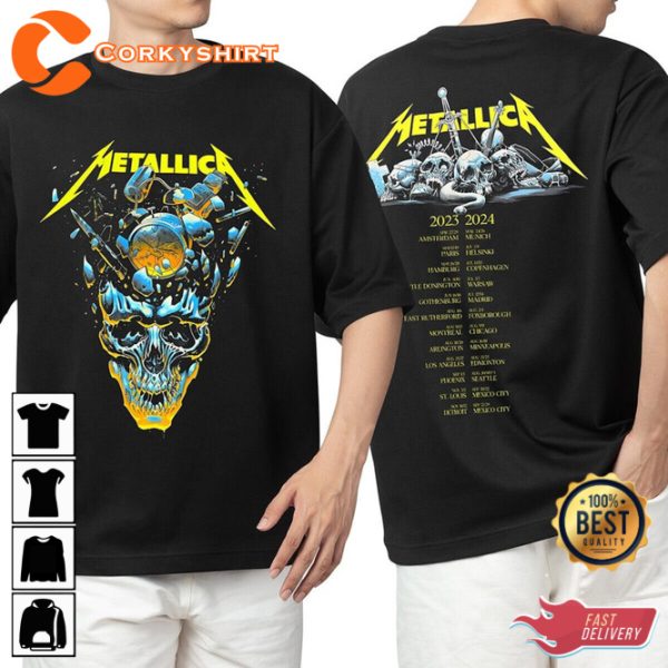 Metallica Band Metal Tour 2023 2024 Event Gift for Fan Trendy T-Shirt