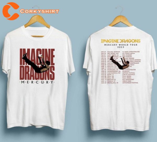 Mirrors Imagine Dragons Youth Mercury Tour 2023 Concert T-Shirt