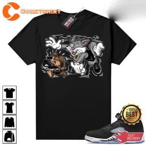 Moonlight 5s Sneaker Match Tees Tom And Jerry Street Gang Unisex T-Shirt