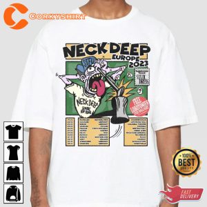 Neck Deep Europe Tour 2023 Fall Concert T-shirt