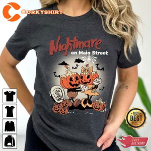 Nightmare On Main Street Pumpkins Dancing Halloween Holiday Gifts T-Shirt