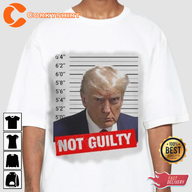 Not Guilty Stamp Donald Trump Mug Shot Designed T-Shirt