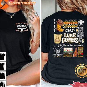 Official Luke Combs Concert Tshirt, Country Western Music America Tour Tee