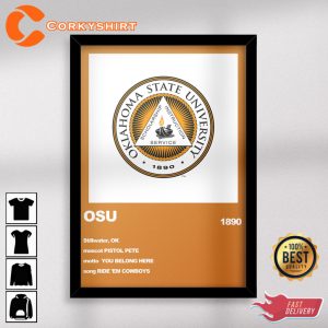 Oklahoma State University Poster Wall Decor Gift