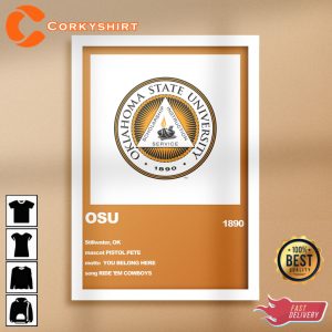 Oklahoma State University Poster Wall Decor Gift