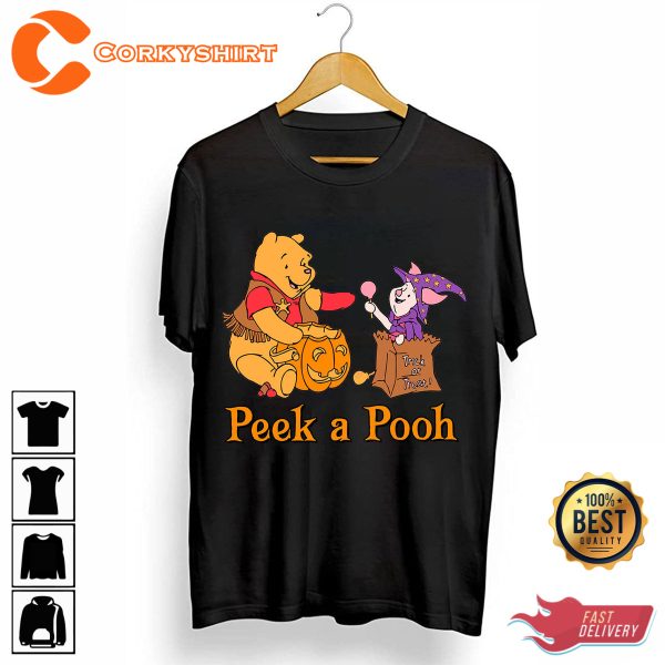 Peek A Pooh Winnie The Pooh Halloween Trick Or Treat Halloween Costume T-Shirt