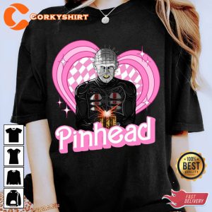 Pinhead Pink Dolls Horror Halloween Hellraiser Funny Halloween Party T-Shirt