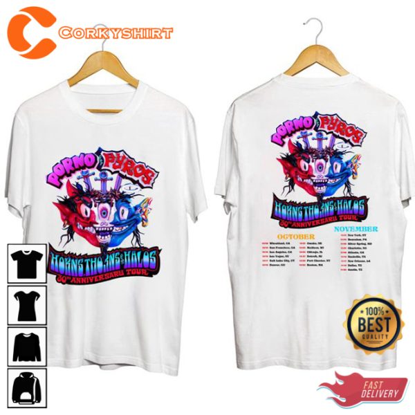 Porno For Pyros 30th Anniversary 2023 Music Tour Double Sided Concert T-Shirt