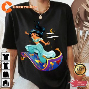 Princess Jasmine Magic Carpet Pose Disney Aladdin T-shirt