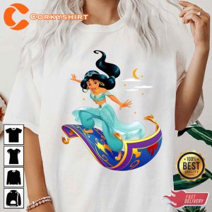 Princess Jasmine Magic Carpet Pose Disney Aladdin T-shirt