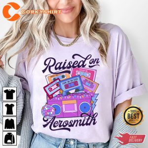 Raised On Aerosmith Customizable Rock Cassette Designed T-Shirt