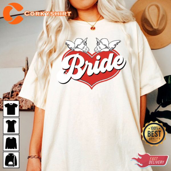 Retro Angel Bachelorette 70s Groovy Bridesmaid T-Shirt