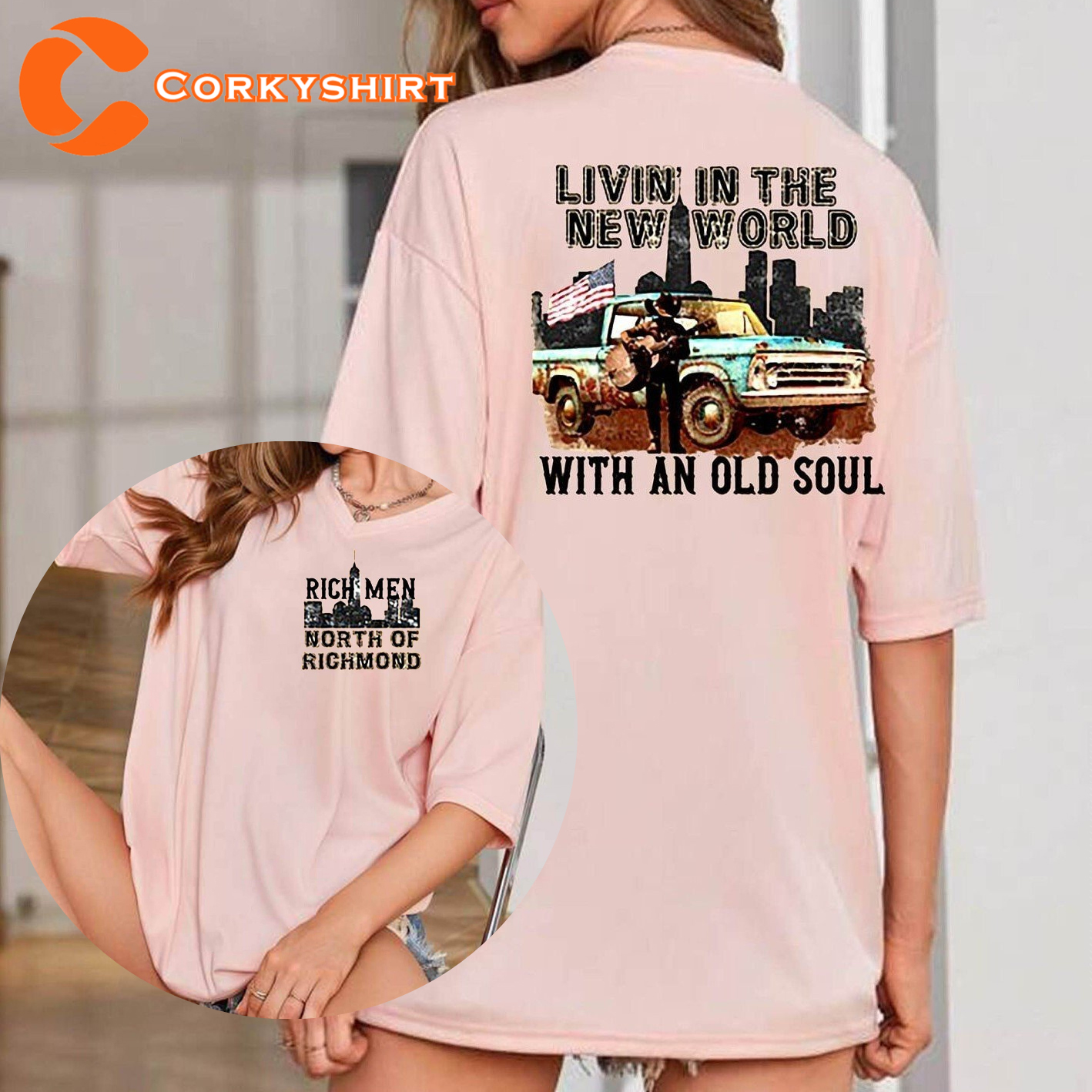 Rich Men Living In The New World With An Old Soul Oliver Anthony Country Music T-Shirt