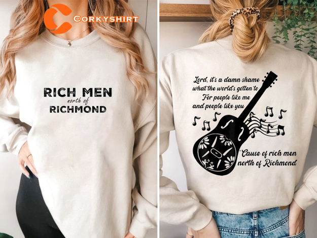 Rich Men Oliver Anthony Old Soul Guitar Lyrics Designed Unisex T-Shirt