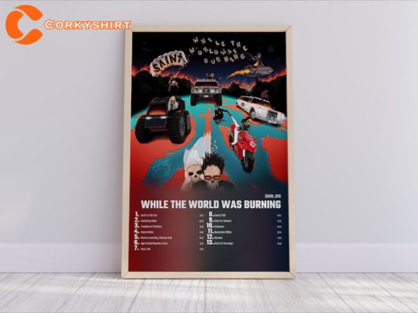 SAINt JHN While The World Was Burning Album Cover Home Wall Art Poster