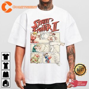 STREET FIGHTER 2 Characters Special Moves Ryo Ken Graphic Gamer Vibes T-Shirt