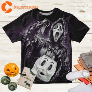 Scream Movie 3D Vintage Unisex T shirt For Men and Woman, Scream Horror Shirt Gift For Fan
