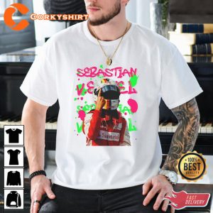 Sebastian Vettel Formula 1 Graphic Racing Neon Graffiti Inspired T-Shirt