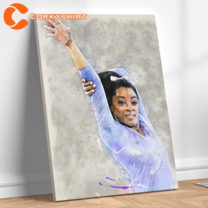 Simone Biles Olympics Gold Medalist Hand Artistic Gymnast Wall Art Poster