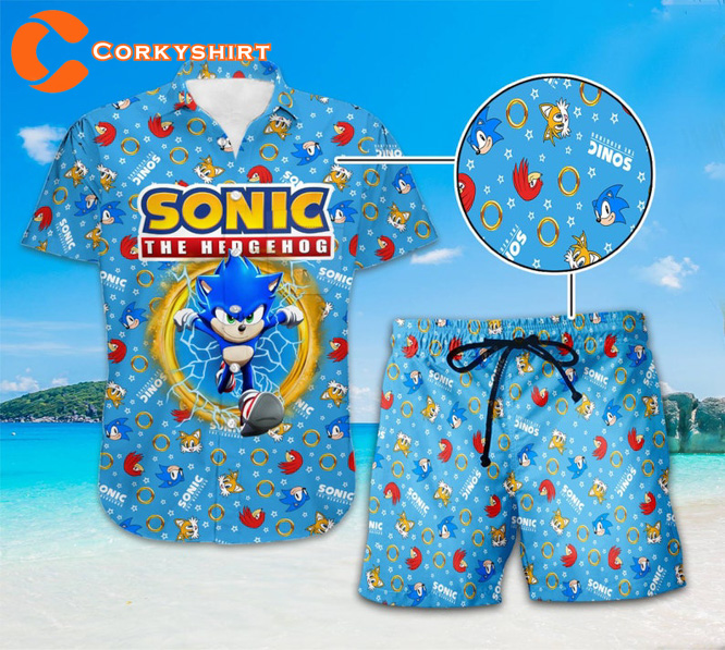Sonic the Hedgehog Sonic Amy Rose Summer Trip Family Hawaiian Shirt