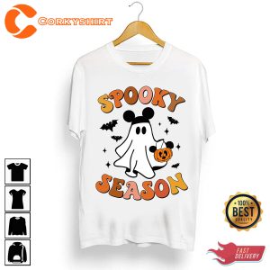 Spooky Season Mickey Ghost Scary Pumpkin Halloween Costume T-Shirt
