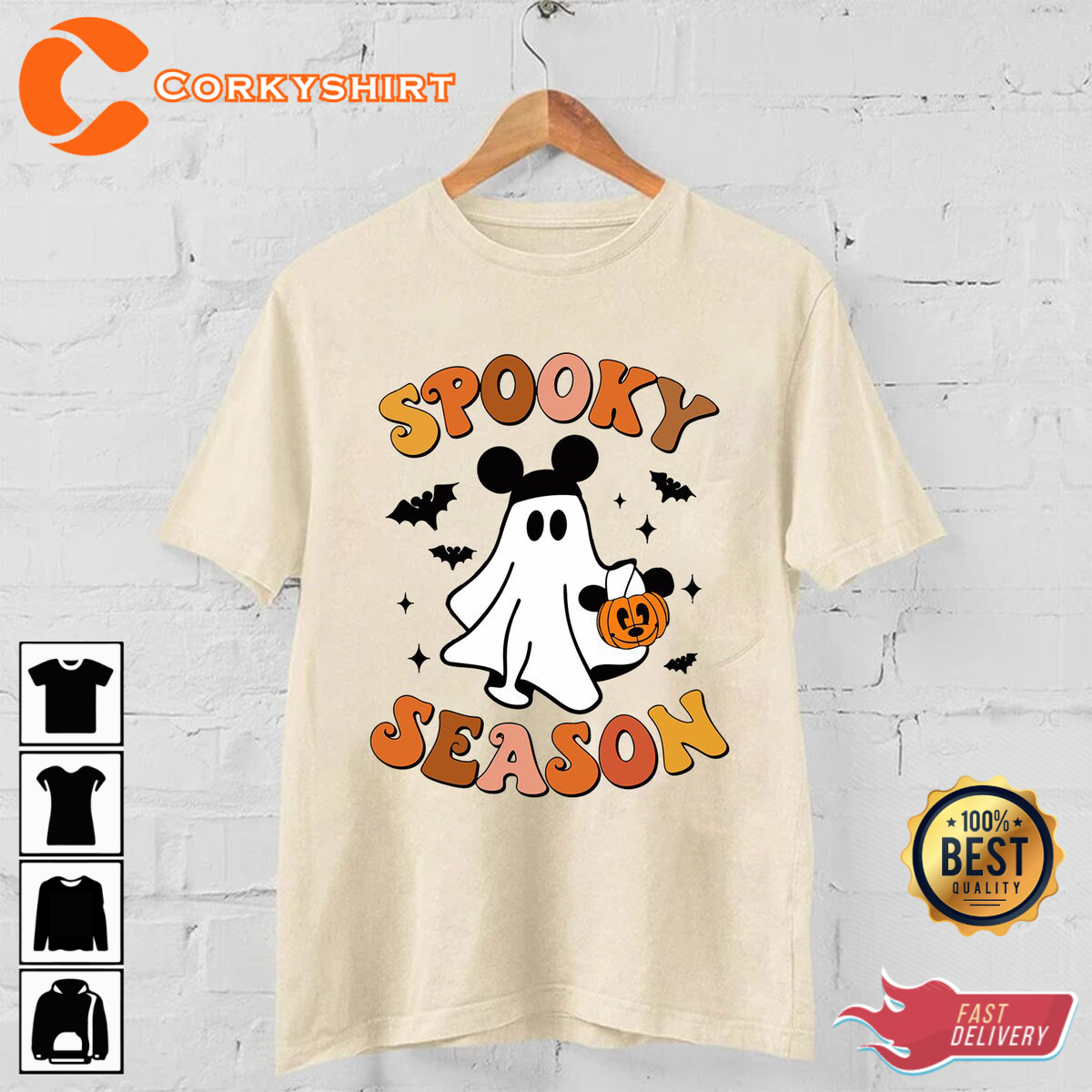 Spooky Season Mickey Ghost Scary Pumpkin Halloween Costume T-Shirt